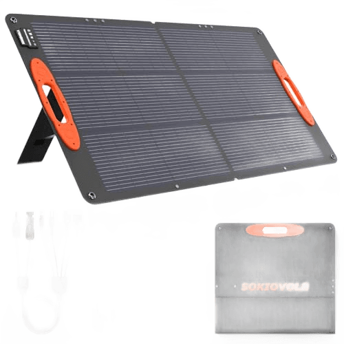 SOKIOVOLA N-Type 16BB 100W Portable Solar Panel 18V ETFE Portable Foldable Solar Charger NextGen 25% High Conversion Folding Solar Panel for Camping Outdoor RV