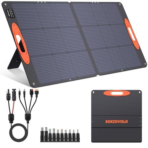 SOKIOVOLA N-Type 16BB 110W Portable Solar Panel for EF/Jackery/Bluetti/Anker Power Station