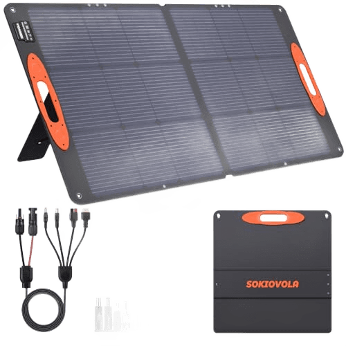SOKIOVOLA N-Type 16BB 110W Portable Solar Panel for EF/Jackery/Bluetti/Anker Power Station