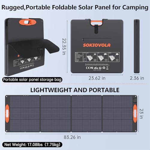 Sokiovola solar panels - Man carrying folded 220W solar panel bag from RV motorhome with 25% efficiency N-Type TOPCon 16BB so
